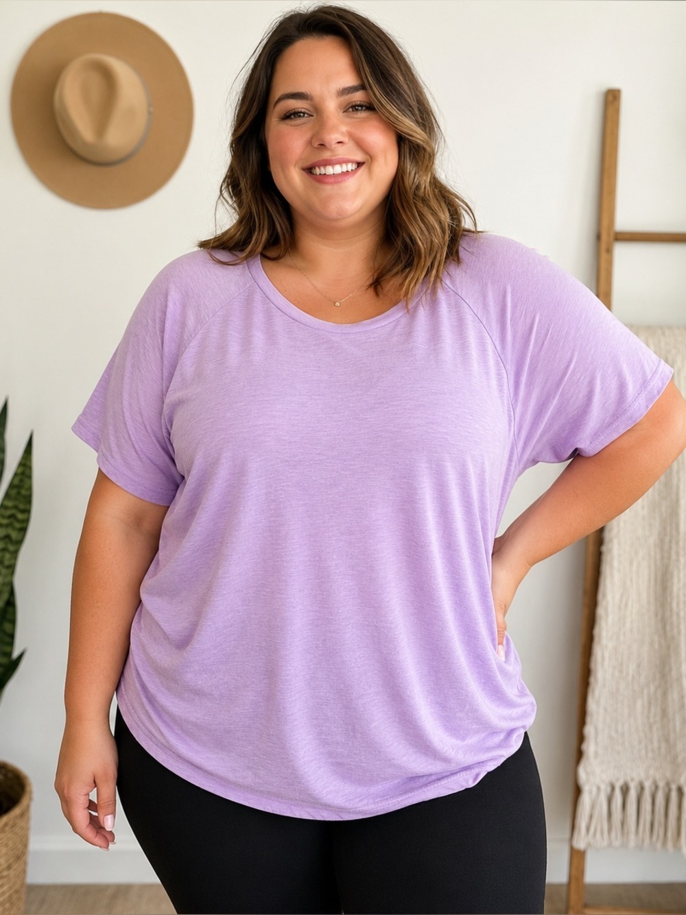 Athletic Works XL 16-18 Lavender Active Tee Mesh Back Workout Shirt
